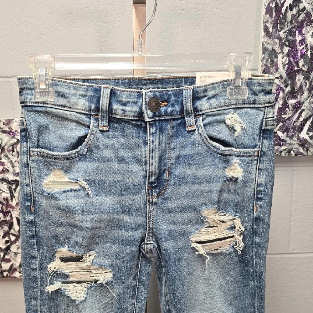 American Eagle Outfitters Distressed Blue Skinny Jeggings